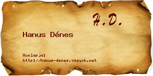 Hanus Dénes névjegykártya